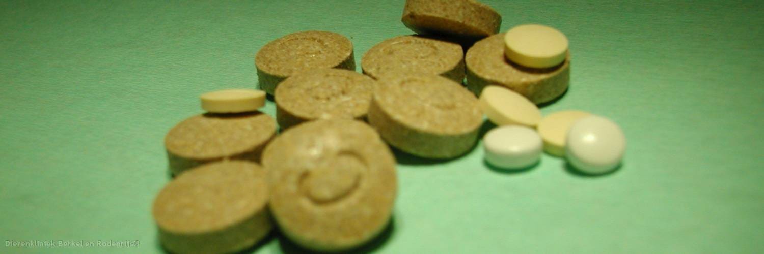 Tabletten in verschillende maten op een groene ondergrond
